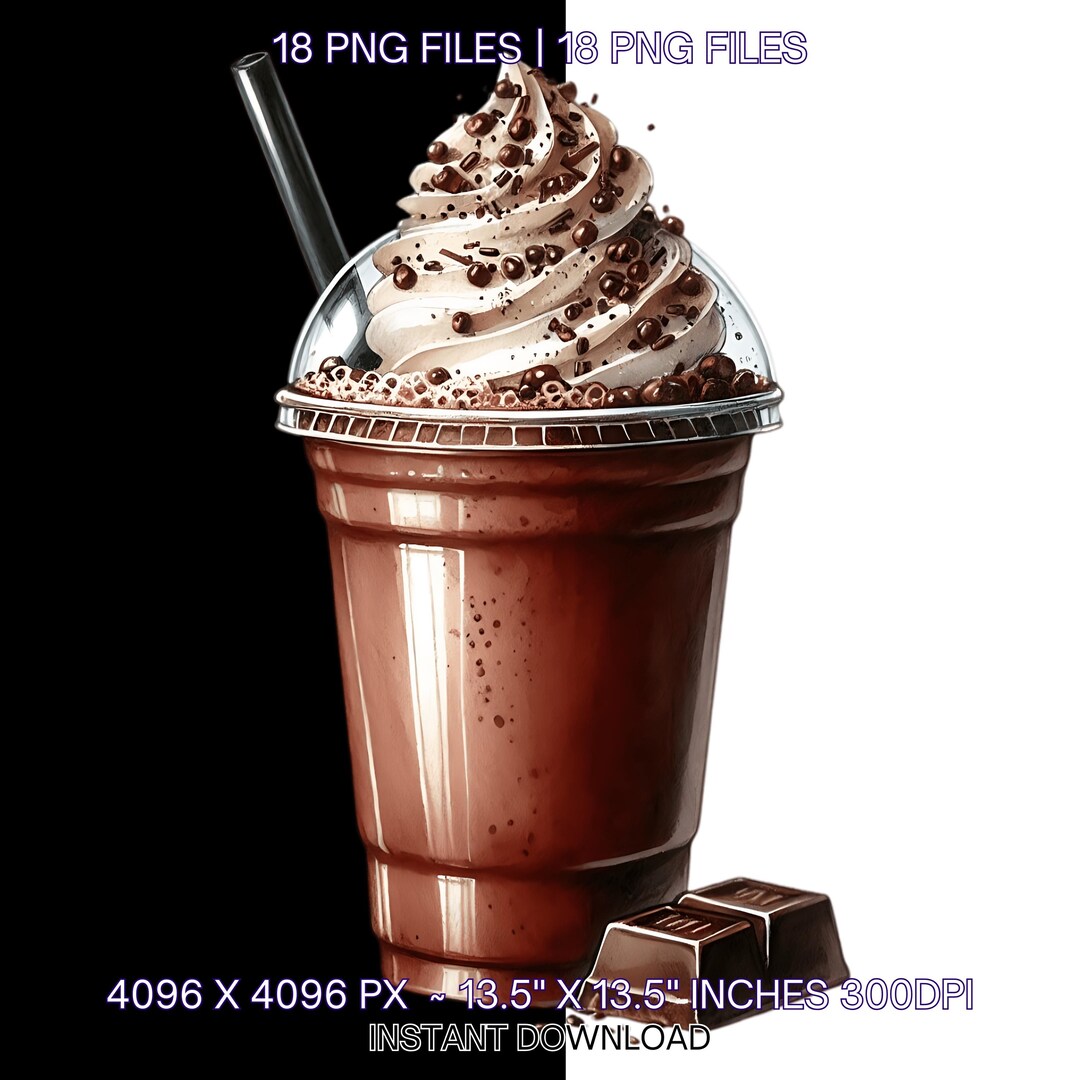 Aquarell Frappe Clipart Bundle | Kaffeetasse PNGs, JPGs - Etsy.de
