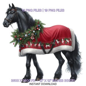 19 Christmas Black Horse PNG Clipart Santa Horse Santa Hat Santa ...