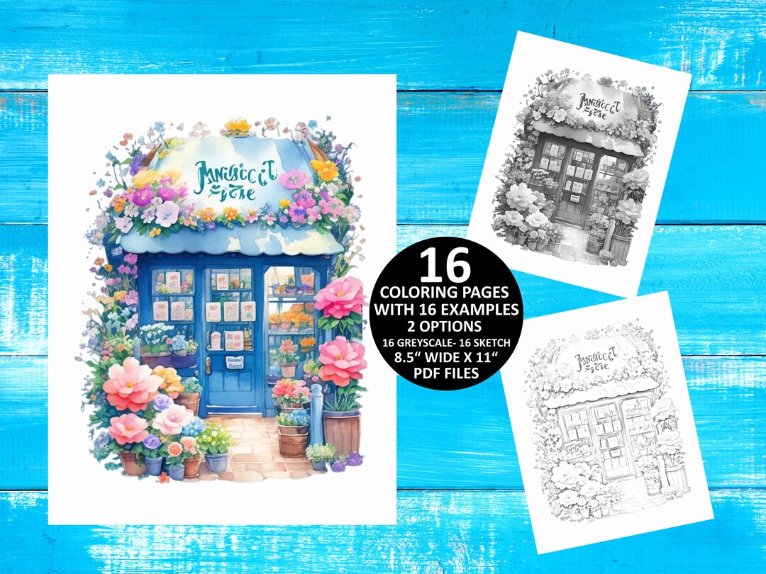 16 Flower Shop Coloring Pages Printable With Examples Etsy