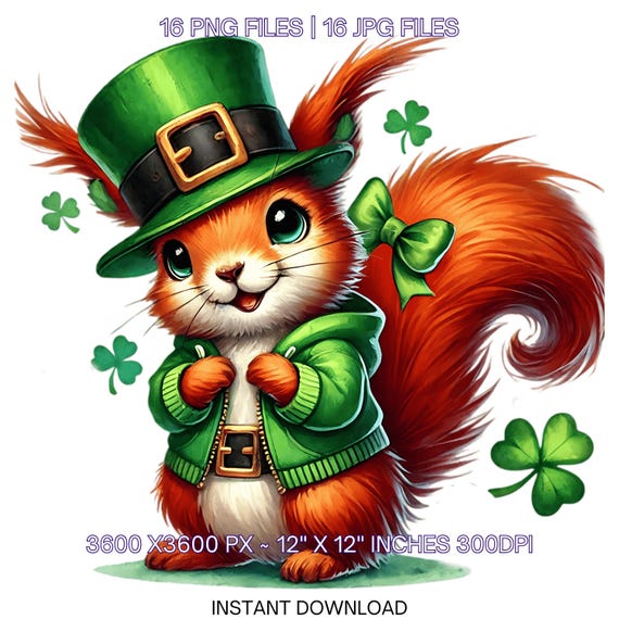 Squirrel Shamrock Green T-Shirt St Patrick's Day Gift Squirrel Shamrock Green T-Shirt St Patrick's Day Gift