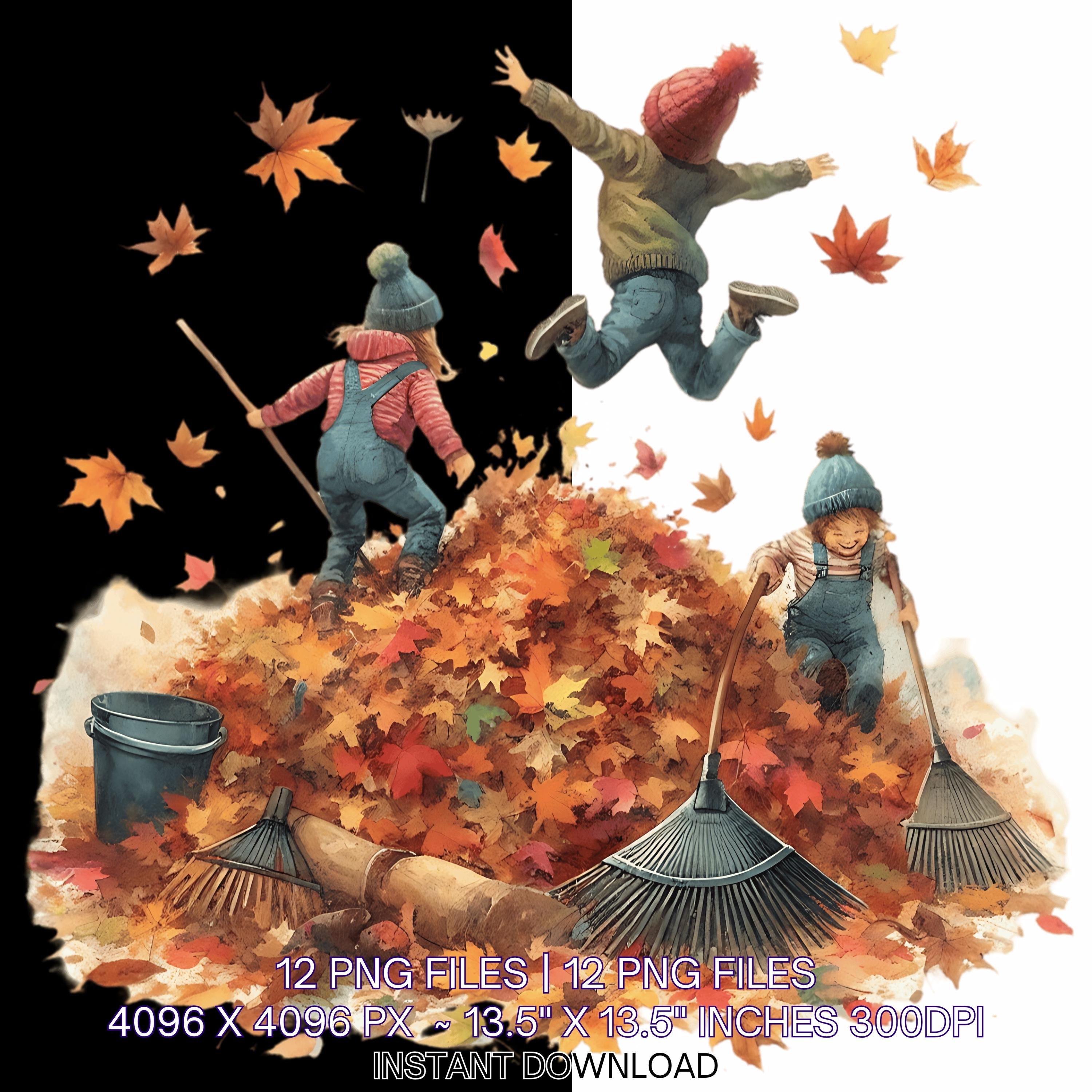 Fall Clean Up Graphics Fall Leaf Clean up Clipart Bundle | (digital Download) - Etsy Canada
