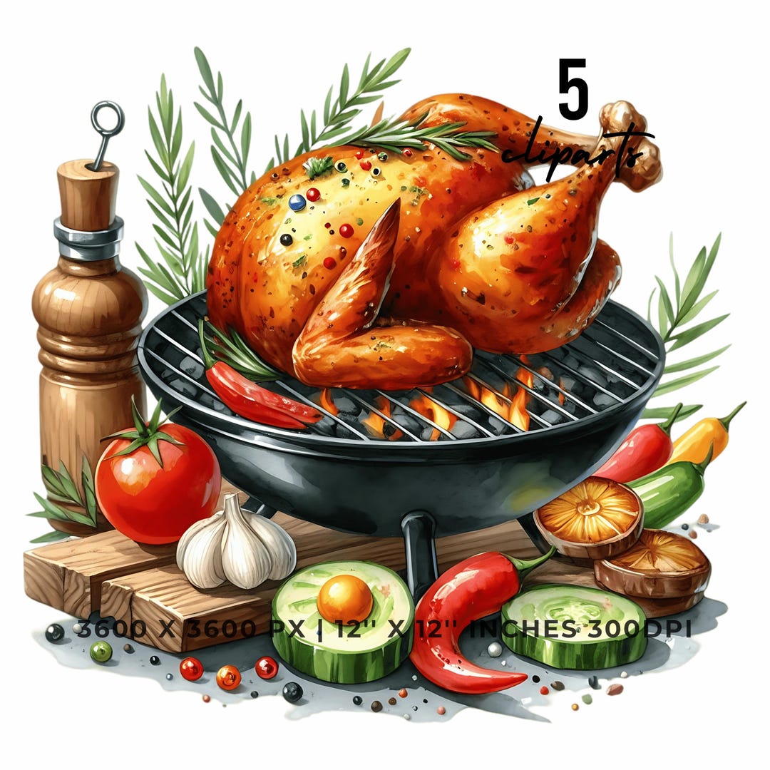 5-bbq-chicken-clipart-watercolor-fast-food-clipart-backyard-party