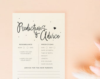 Clarity Baby Shower Prediction Cards