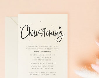 Clarity Christening Invitation • with envelopes