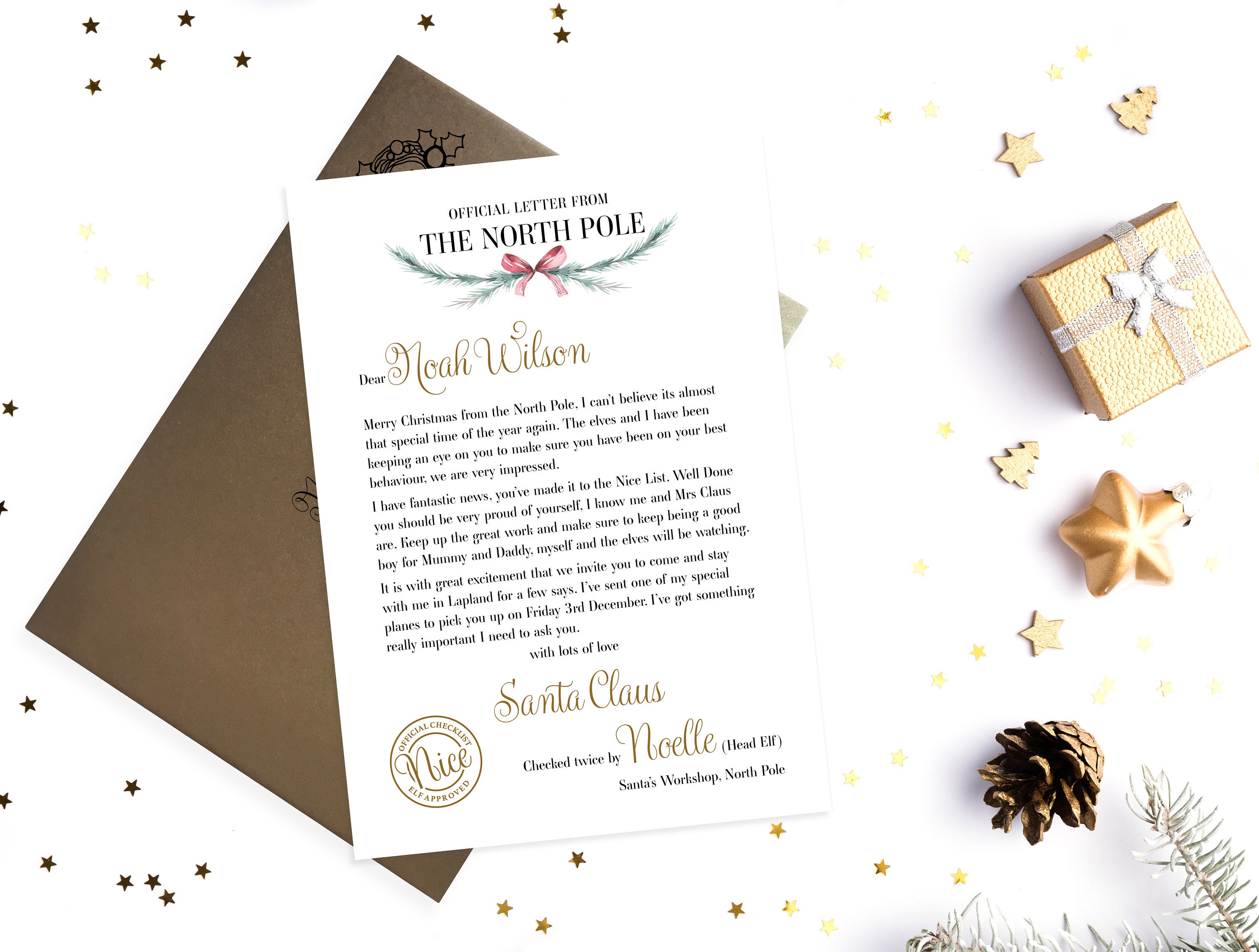Personalised Letter from Santa Lapland Invitation North Pole Etsy