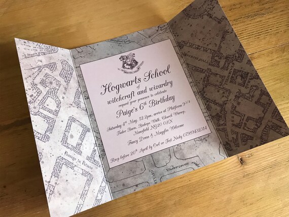 HARRY POTTER SLYTHERIN FRAME INVITES A5 KIDS CHILDRENS PARTY INVITATIONS X 12