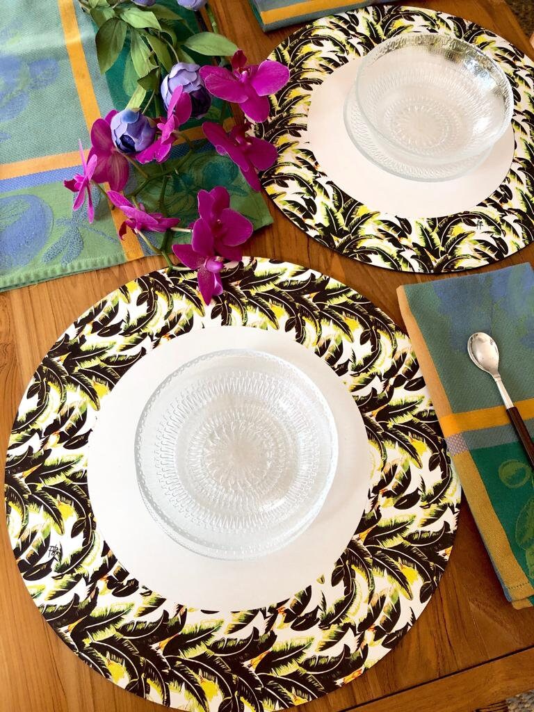 Placemat Florida Collection Bananas placemats Round Etsy
