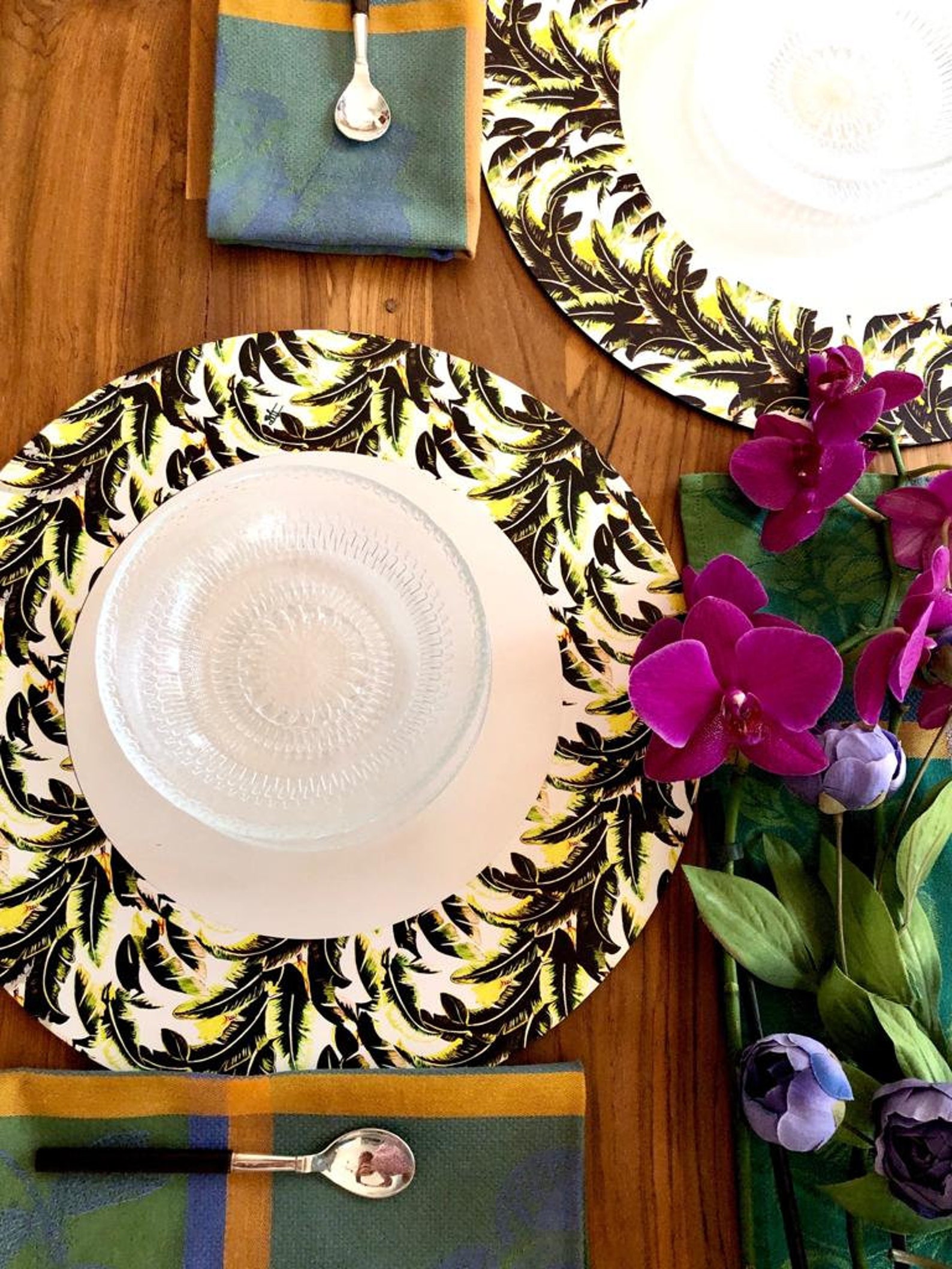 Placemat Florida Collection Bananas placemats Round Etsy
