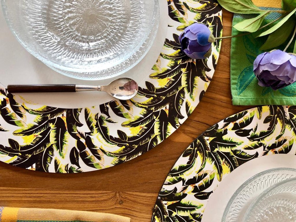 Placemat Florida Collection Bananas placemats Round Etsy