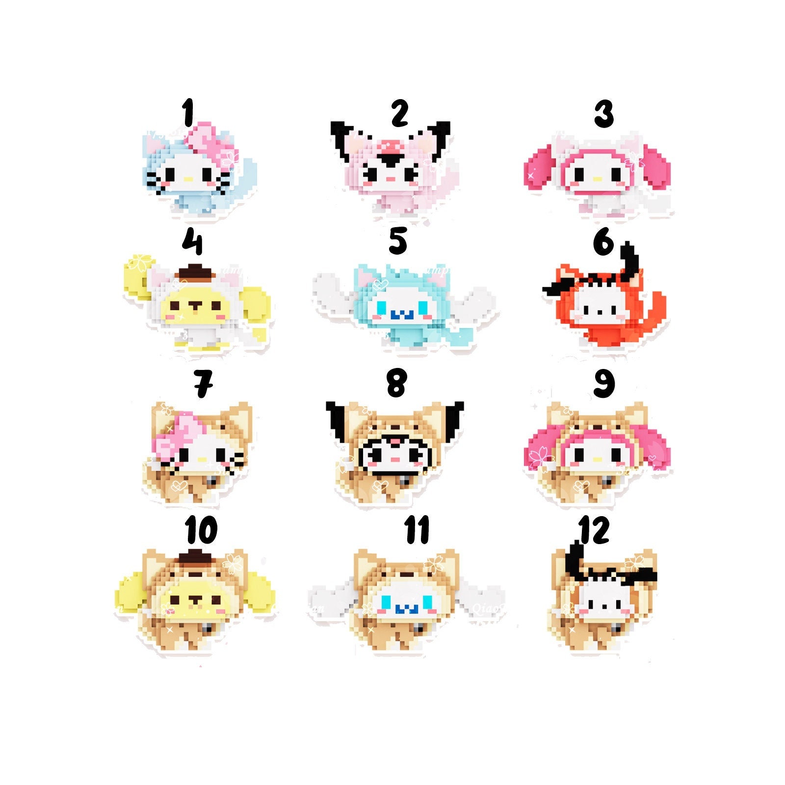 3D Perler - Sanrio x Cat & Dog (Digital Tutorial) *Not physical item*