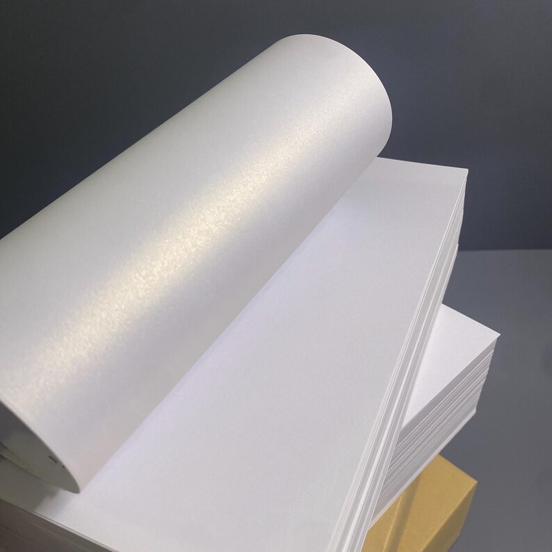 Ice White Pearlescent Paper Card Stock, Shimmer Paper, Invitation Paper, A4 Metallic Cardstock Paper, White Pearl Paper