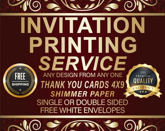 4x9 Invitation Printing Service: Shimmer Cardstock