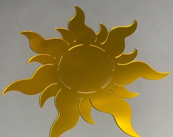 Gold Acrylic Sun Die Cuts: Tangled Party Decor