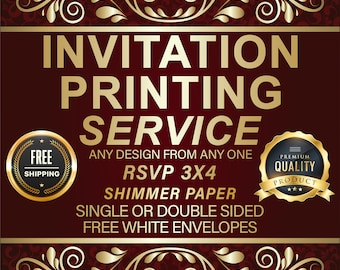 RSVP Printing Service: 3x4 Shimmer Cardstock with Envelopes