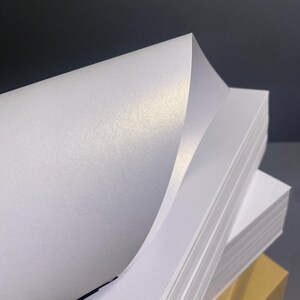 Ice White Pearlescent Paper Card Stock, Shimmer Paper, Invitation Paper, A4 Metallic Cardstock Paper, White Pearl Paper