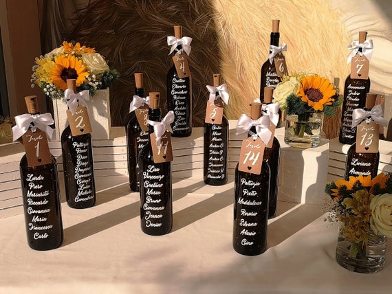 Tableau De Mariage, Wine Bottles With Names, Original Tableau