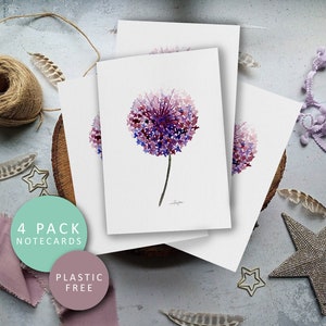 Biglietti d'auguri con acquerello Allium, pittura