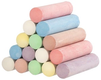 47 White Chalks /& Coloured Chalk Sticks Set Blackboard Kids Art Craft School