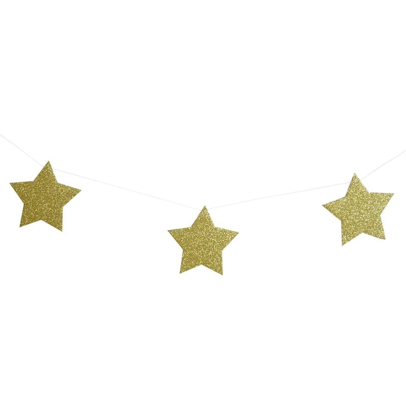 Gold Glitter Star Garland