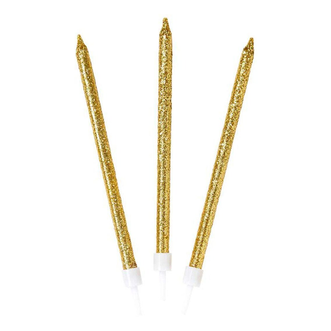 Gold Glittery Candles Pk 16 Etsy