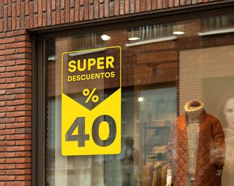 Super Descuentos - Customisable Spanish Sale Window Sign