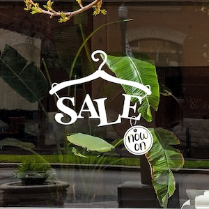 Sale Now On Window Vinyl Sign - Removable Vinyl Decal - Promotional Shop Window Sticker - Sale Window Sticker - Retail Display Sale