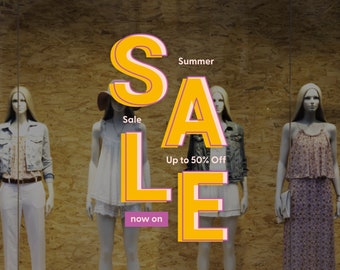 Yellow Summer Sale Shop Window Sign