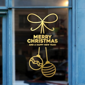 Merry Christmas Message Shop Window Decal - Removable Retail Display Vinyl - Seasonal Window Decor - Festive Season Sticker