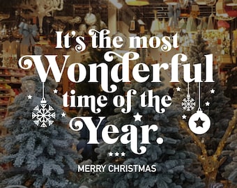 Christmas Window, Wall Vinyl Decal, Shop Retail Window Display, Merry Christmas Decal, Season's Greetings, Seasonal Window Decoration