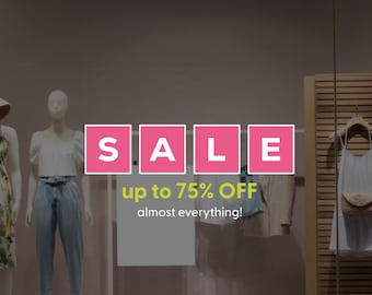 Pink Sale Shop Window Sign