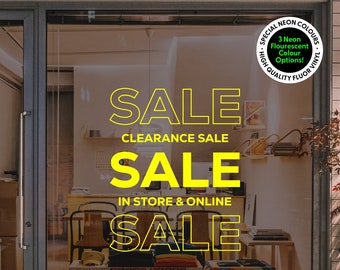 Clearance Sale Fluorescent Shop Window Sign