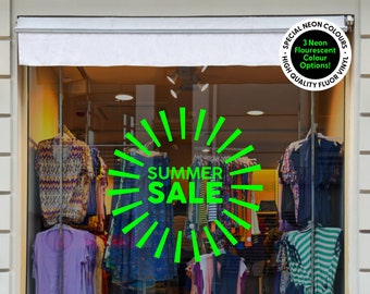 Summer Sale Sun Fluorescent Shop Window Decoration