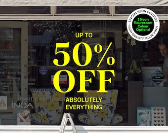 Percentage Sale Sign Window Decal