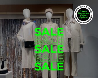 Sale Fluorescent Shop Window Sticker