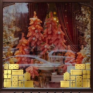 Weihnachtsecke Dekorationen Fenster Aufkleber, Shop Einzelhandel Fenster Display, Frohe Feiertage, Saisonale Fensterdekoration, Abnehmbare Fenster Vinyl