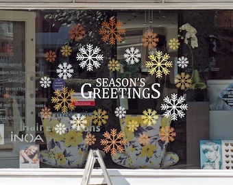 Season's Greetings Christmas Shop Window Decal , Shop Retail Window Display, Happy Holiday, Seasonal Window Decoration, Removable Vinyl