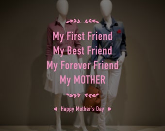 My Best Friend - Happy Mother's Day Window Decal - Removable Retail Display Vinyl - Mother's Day - Retail Window Sign - Shop Front Sticker