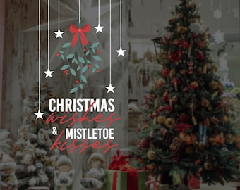 Christmas Window Sign - Christmas Window Decal, Removable Window Vinyl Sign, Christmas Window Decoration, Seasonal Decor