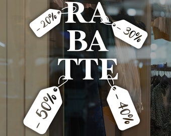 Rabatte - Barcode German Window Sale Decal