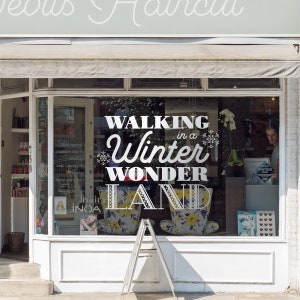 Winter Wonderland, Christmas Decorations Window Decal, Shop Retail Window Display, Snowflakes Window Decoration, Removable Window Vinyl
