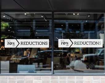 Set of 2 Reductions Window Sale Signs