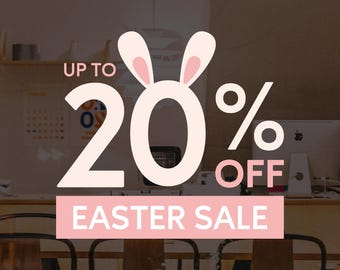 Easter Sale Shop Window Decoration - Removable Retail Sign - Shop Window Sale Sticker - Easter Eggs Decoration - Sale Shop Sign