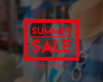 Summer Sale Self Adhesive Window Sign - Removable Vinyl Decal - Seasonal Shop Window Sticker - Summer Window Cling - Retail Display