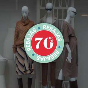 Rebajas Spanish Customisable Sale Shop Window Sign - Removable Vinyl Decal - Sale Shop Window Vinyl Sticker - Sale Window Sticker