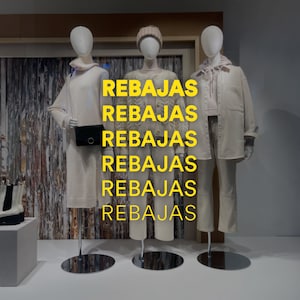 Rebajas - Spanish Window Sale Decal - Sale Window Sign - Removable Vinyl Decal - Promotional Shop Window Sticker - Spanish Sale