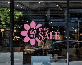 Floral Spring Sale Window Sign