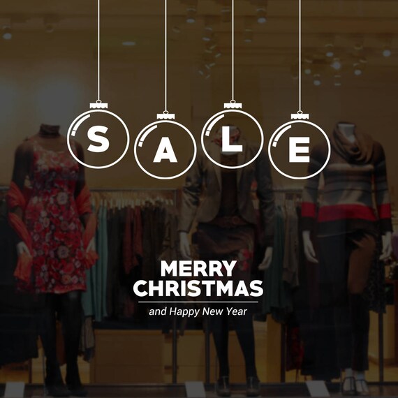 Christmas Sale Message Shop Window Sign Removable Retail Etsy