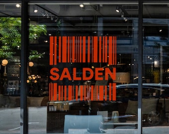 Salden - Barcode German Window Sale Decal