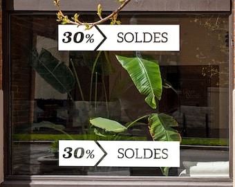 Soldes Set of 2 French Window Sale Signs