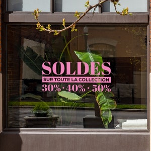 Soldes - Frans raam verkoop sticker - verkoop raam teken - verwisselbare vinyl sticker - promotionele etalage sticker - Franse verkoop